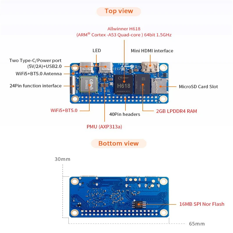 Orange Pi Zero 2 W 2GB RAM DDR - Pi Zero W Board 리뷰 및 가격